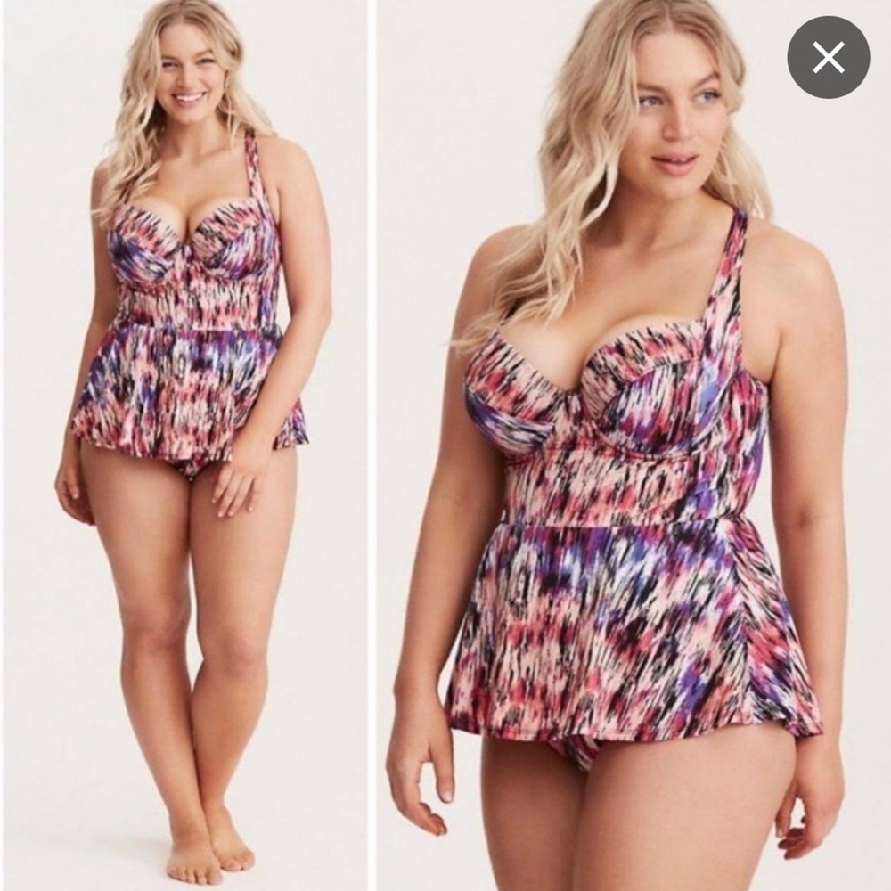 Torrid Mirage Peplum One-piece Swimsuit